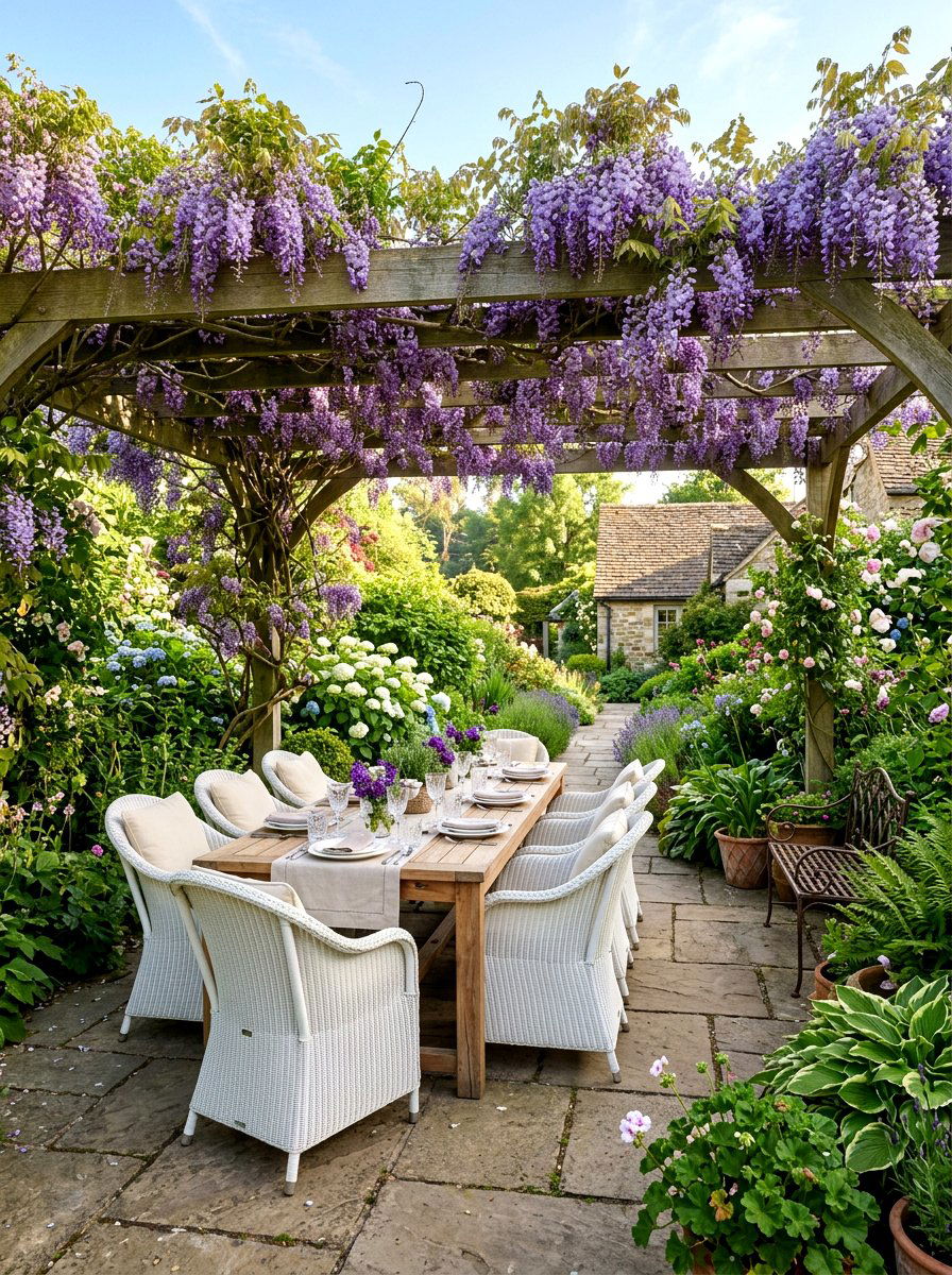 Outdoor Dining Area With Pergola - 30 indoor outdoor living ideas