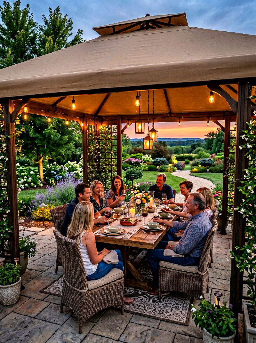 Outdoor Dining Gazebo - 30 soft top gazebo ideas