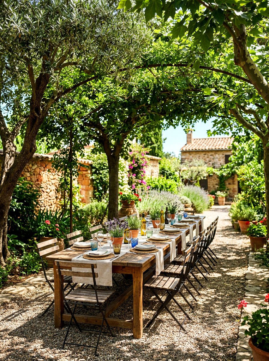 Outdoor Dining Under Trees - 30 Tuscan revival patio ideas