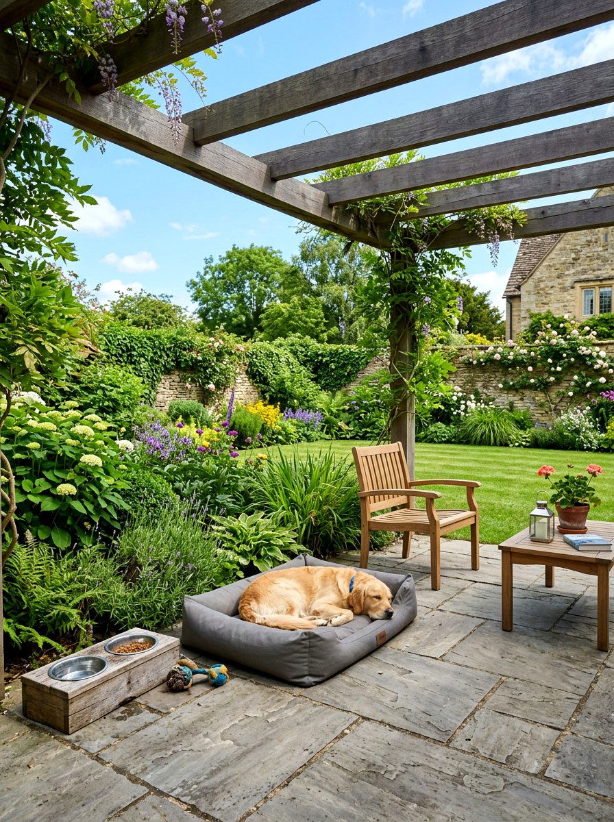 Outdoor Dog Patio With Shade - 30 dog lounge room ideas