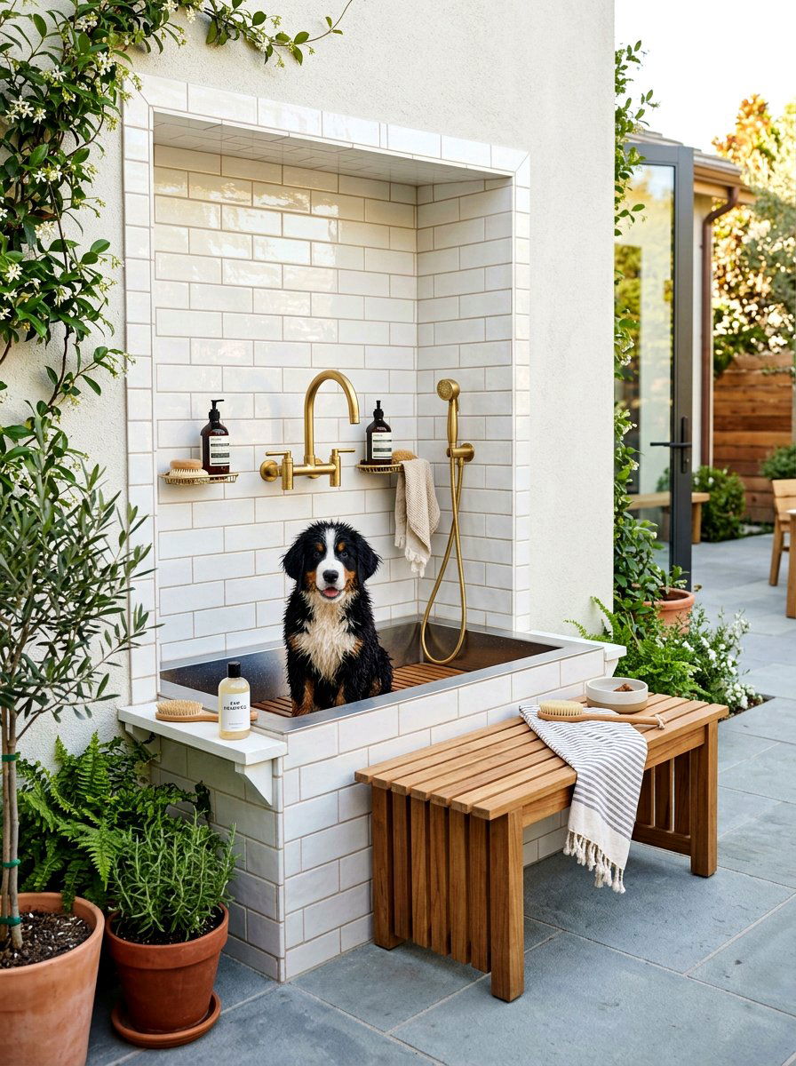 Outdoor Dog Wash Station - 30 dog friendly patio ideas aesthetic