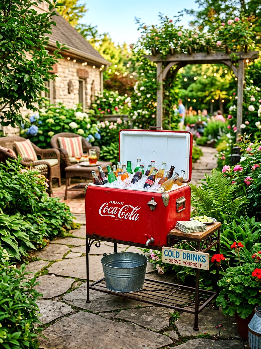 Outdoor Drink Cooler Station - 30 outdoor movie night ideas