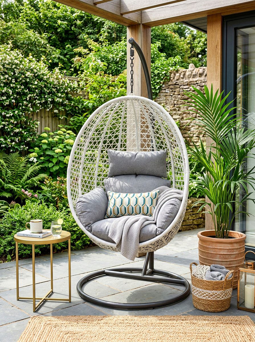 Outdoor Egg Chair Nook - 30 condo balcony lounge ideas