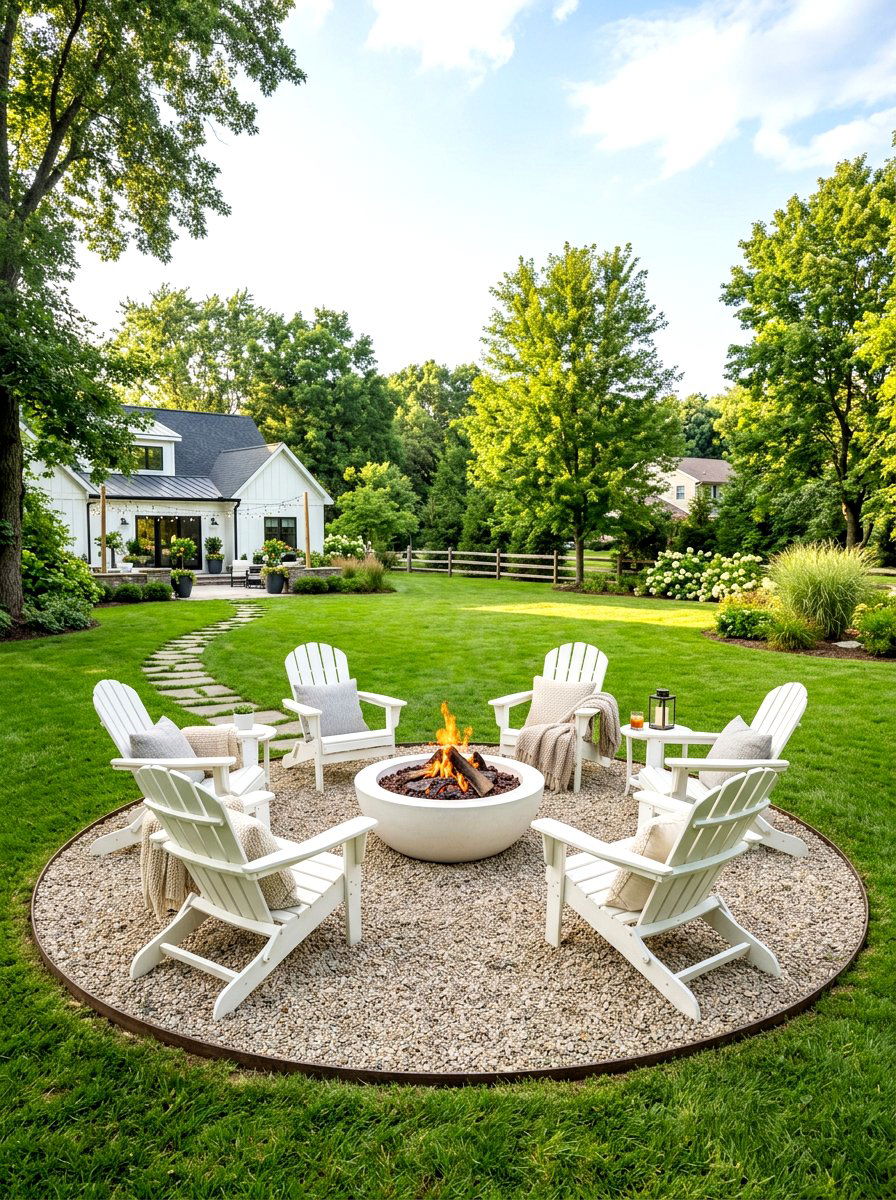 Outdoor Fire Pit Area - 30 Hamptons backyard ideas