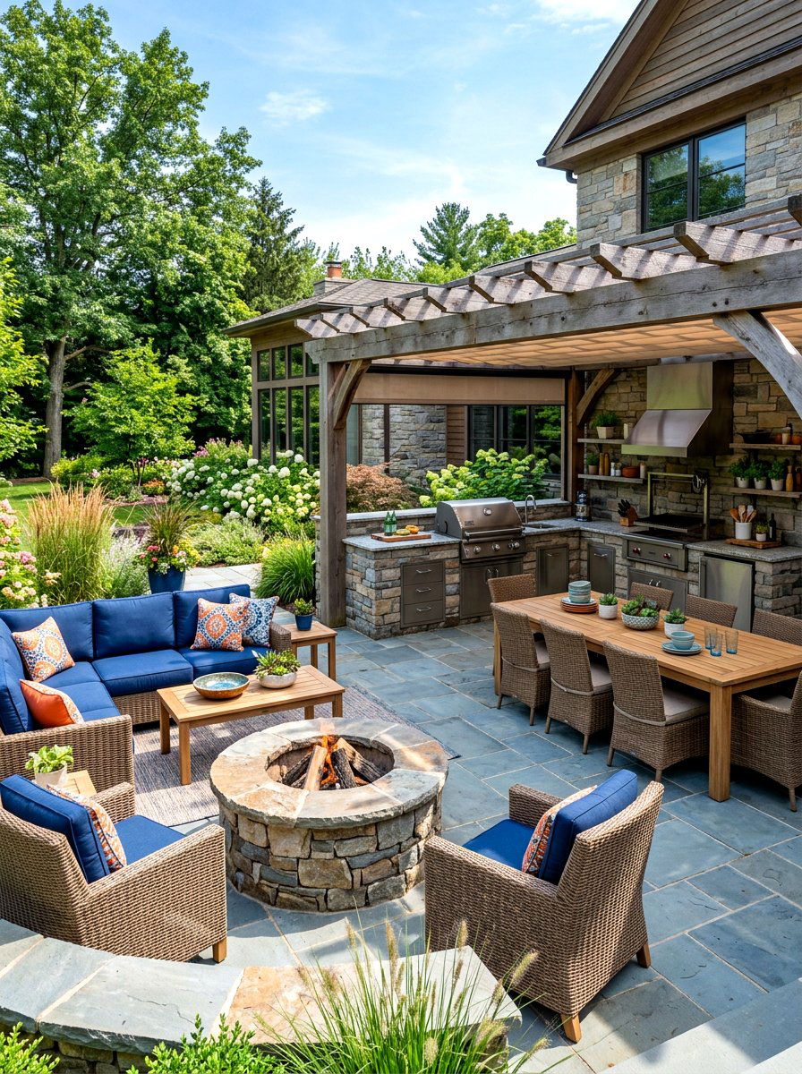 Outdoor Fire Pit Kitchen - 30 fire pit landscaping ideas