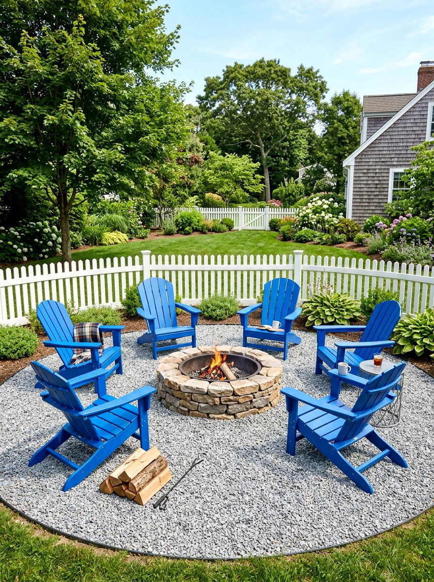 Outdoor Fire Pit With Adirondack Chairs - 30 fire lounge backyard ideas