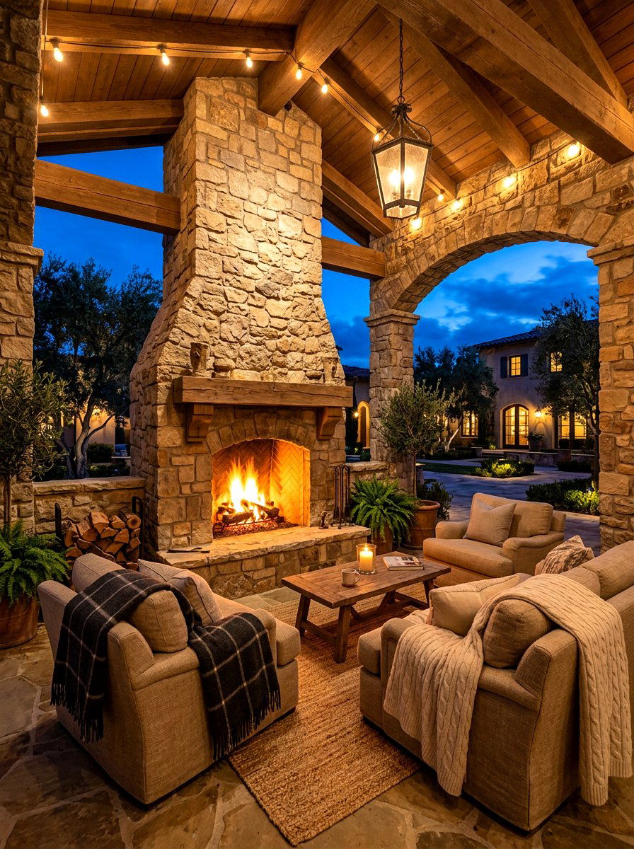 Outdoor Fireplace - 30 loggia ideas