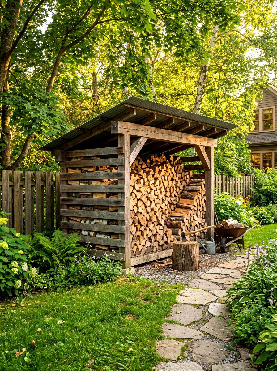 Outdoor Firewood Shed - 30 firewood rack ideas