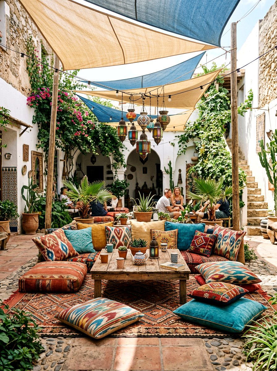 Outdoor Floor Cushions - 30 courtyard patio furniture ideas