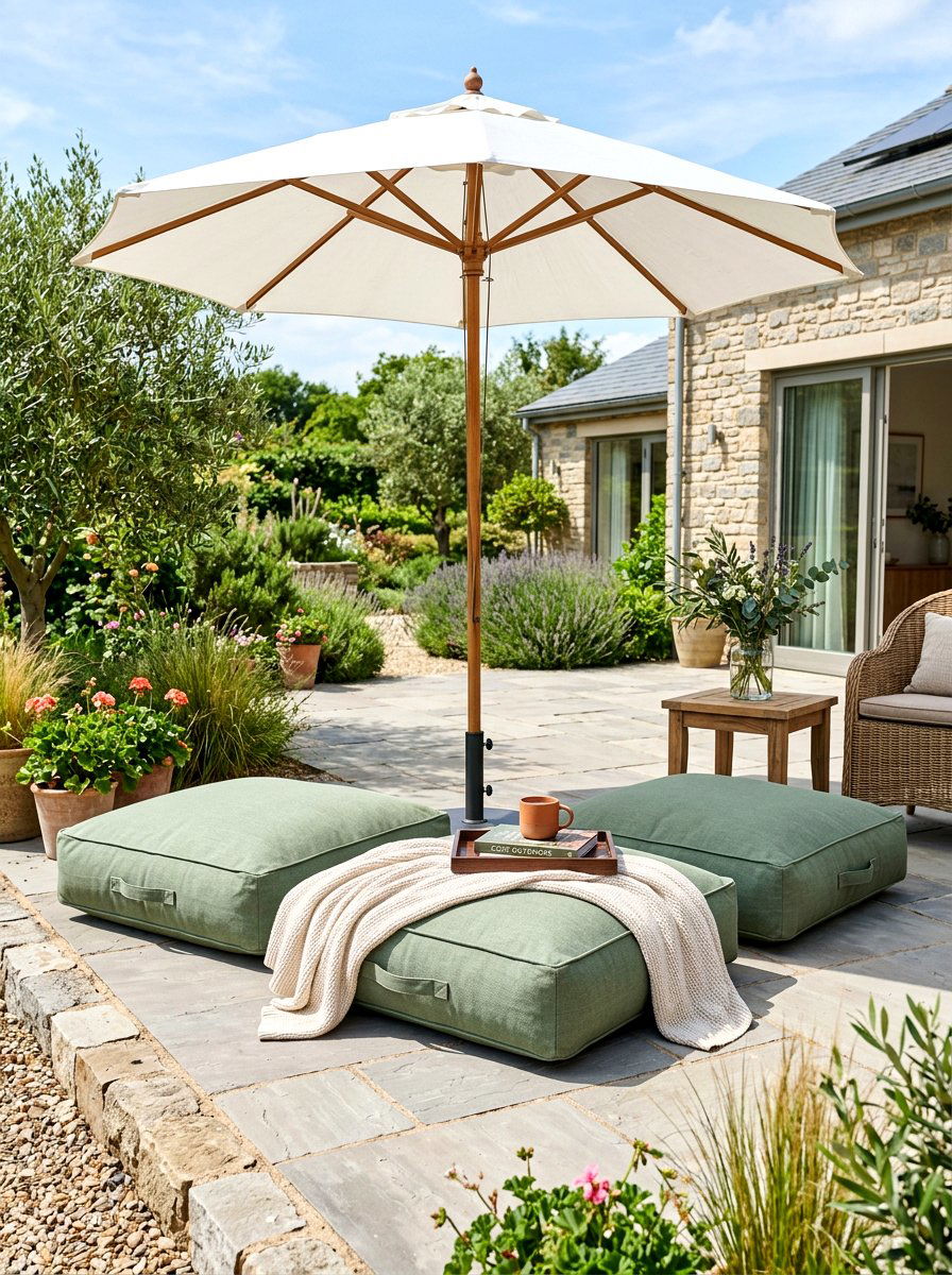 Outdoor Floor Cushions - 30 outdoor meditation corner ideas