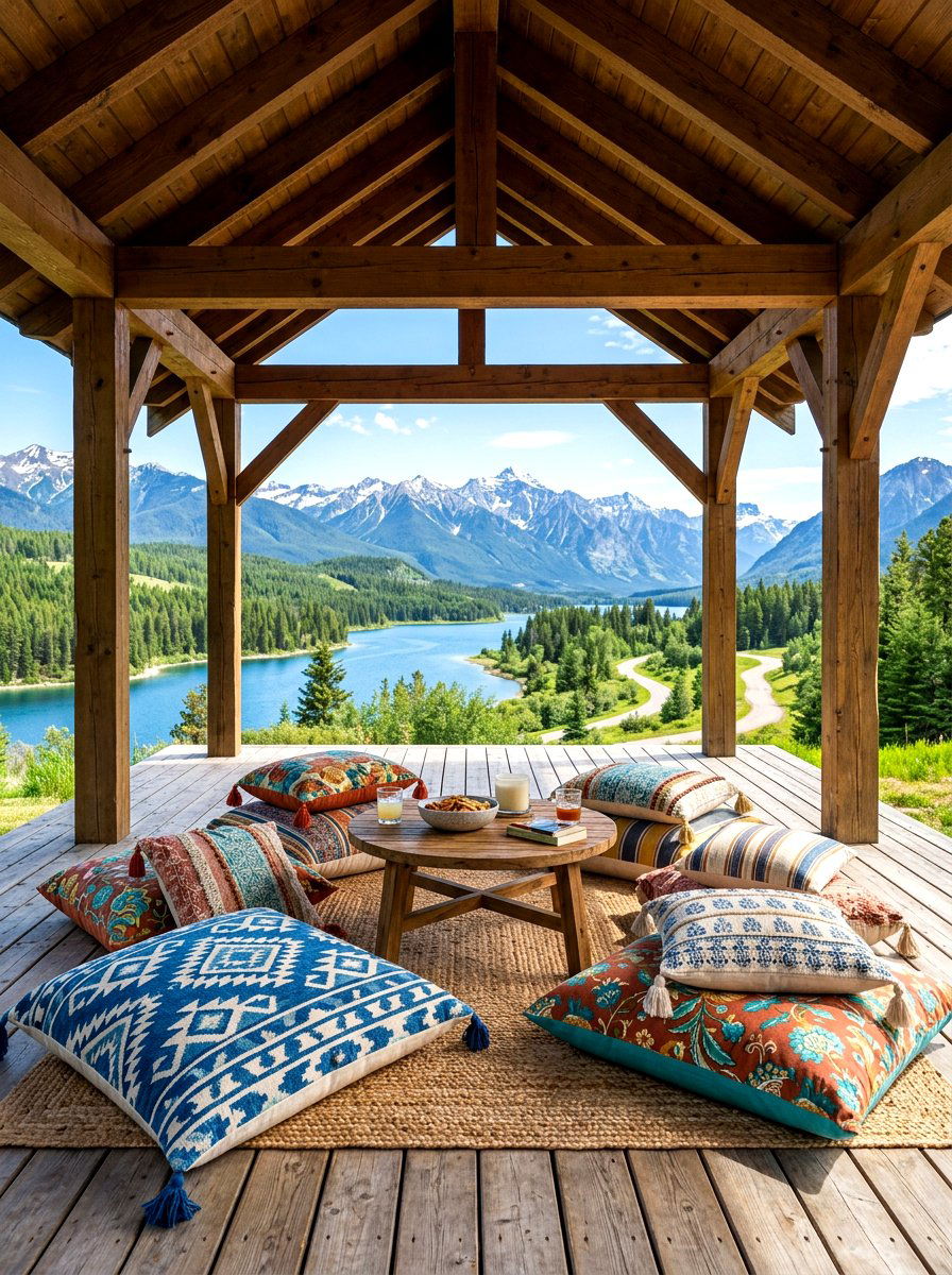 Outdoor Floor Cushions - 30 pavilion seating arrangement ideas