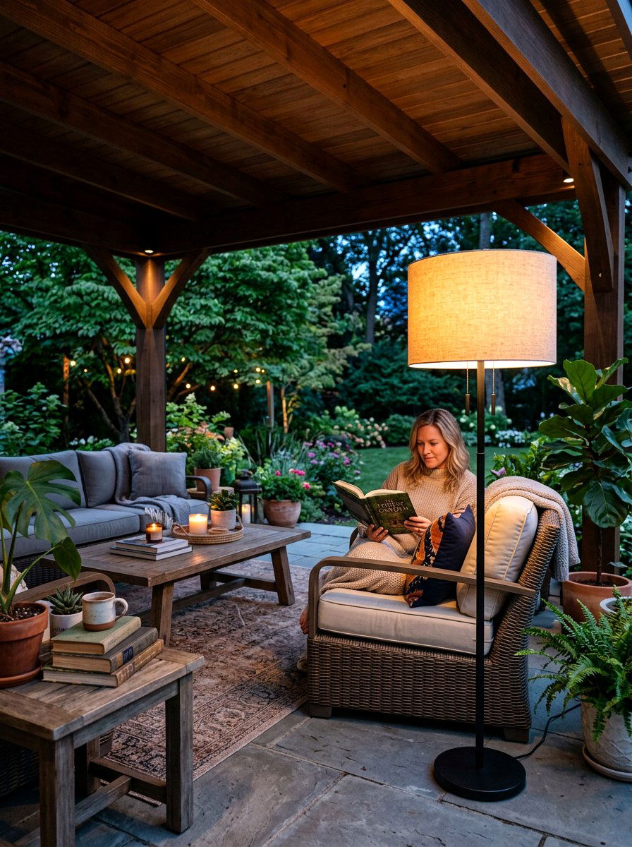 Outdoor Floor Lamps - 30 no harsh light patio ideas