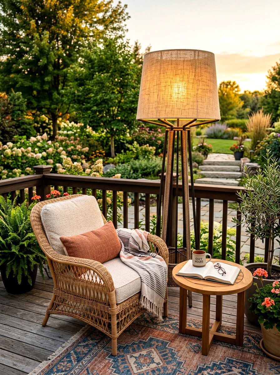 Outdoor Floor Lamps - 30 deck lighting ideas