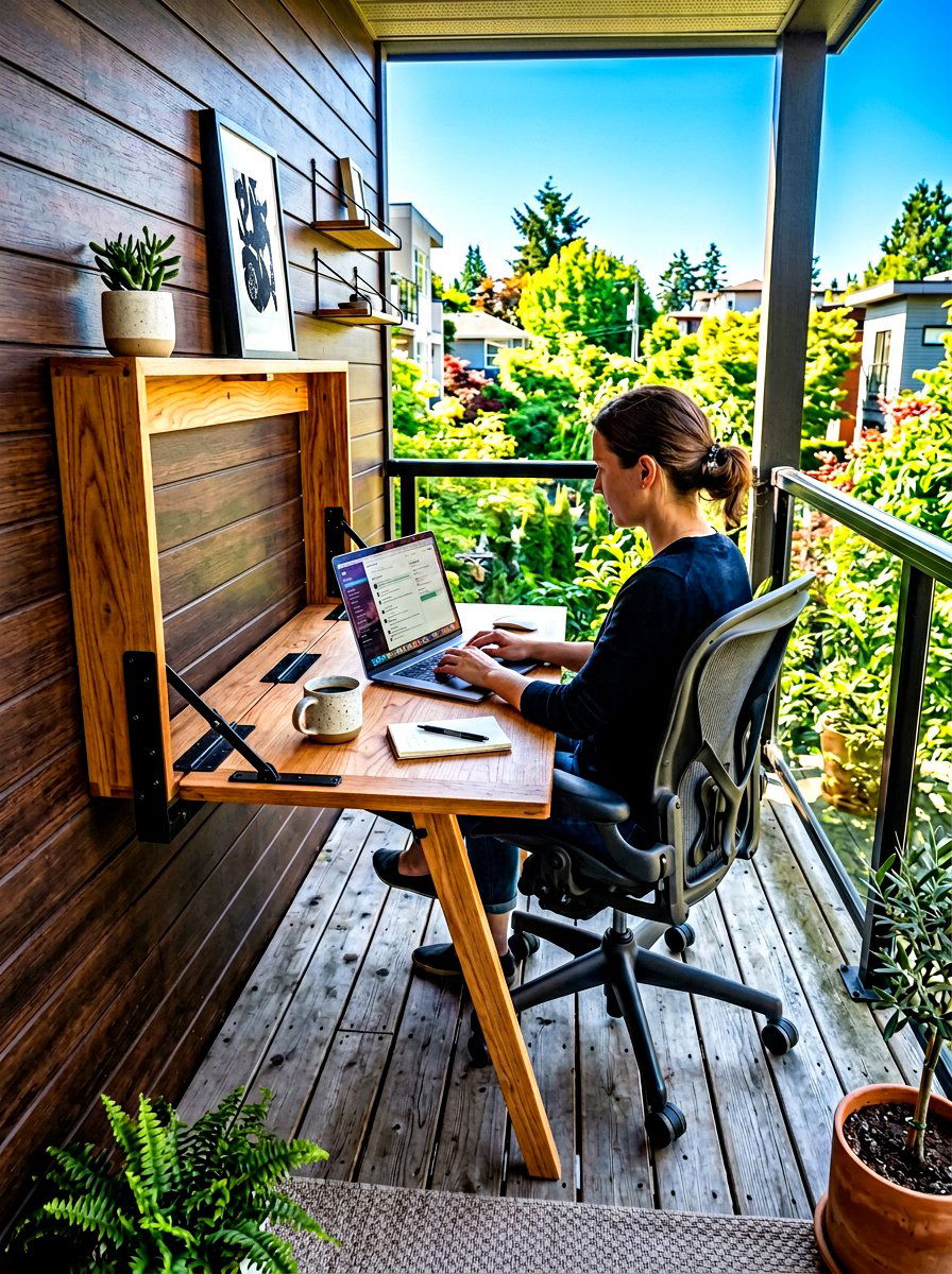 Outdoor Folding Work Station - 30 side yard storage ideas