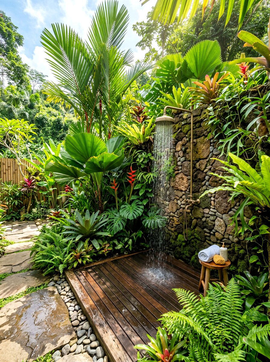 Outdoor Garden Rain Shower - 30 rain head shower bathroom ideas