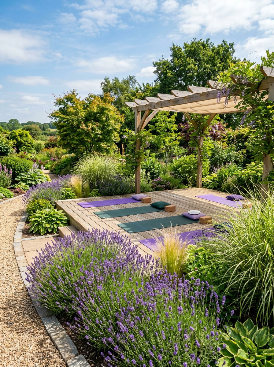 Outdoor Garden Yoga Space - 30 yoga studio home ideas