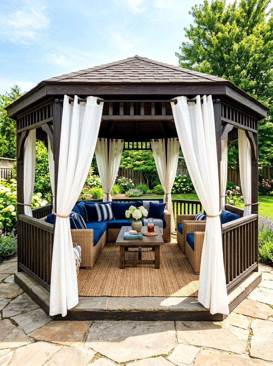 Outdoor Gazebo Curtains - 30 gazebo privacy ideas