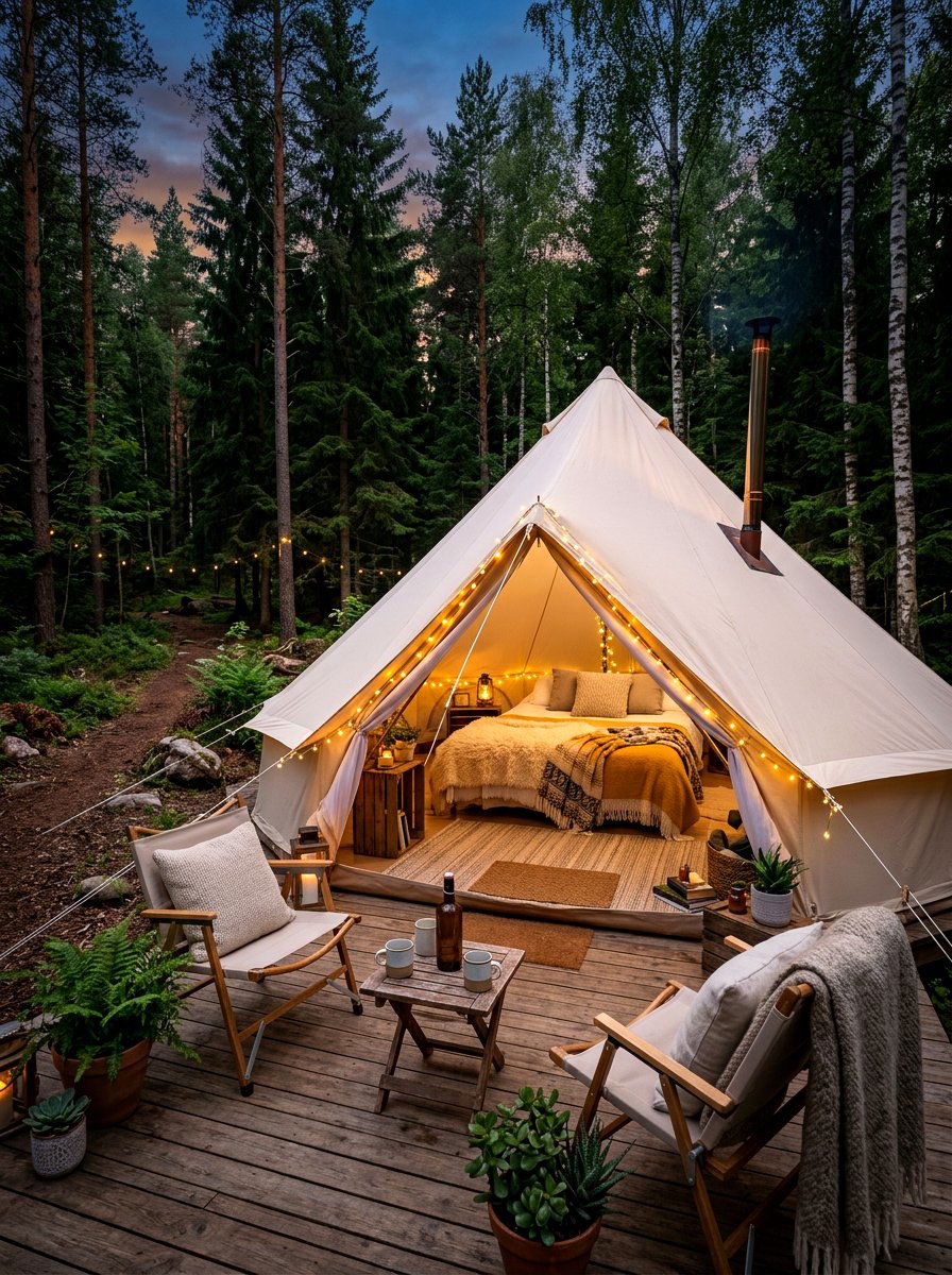 Outdoor Glamping Tent - 30 outdoor birthday party ideas