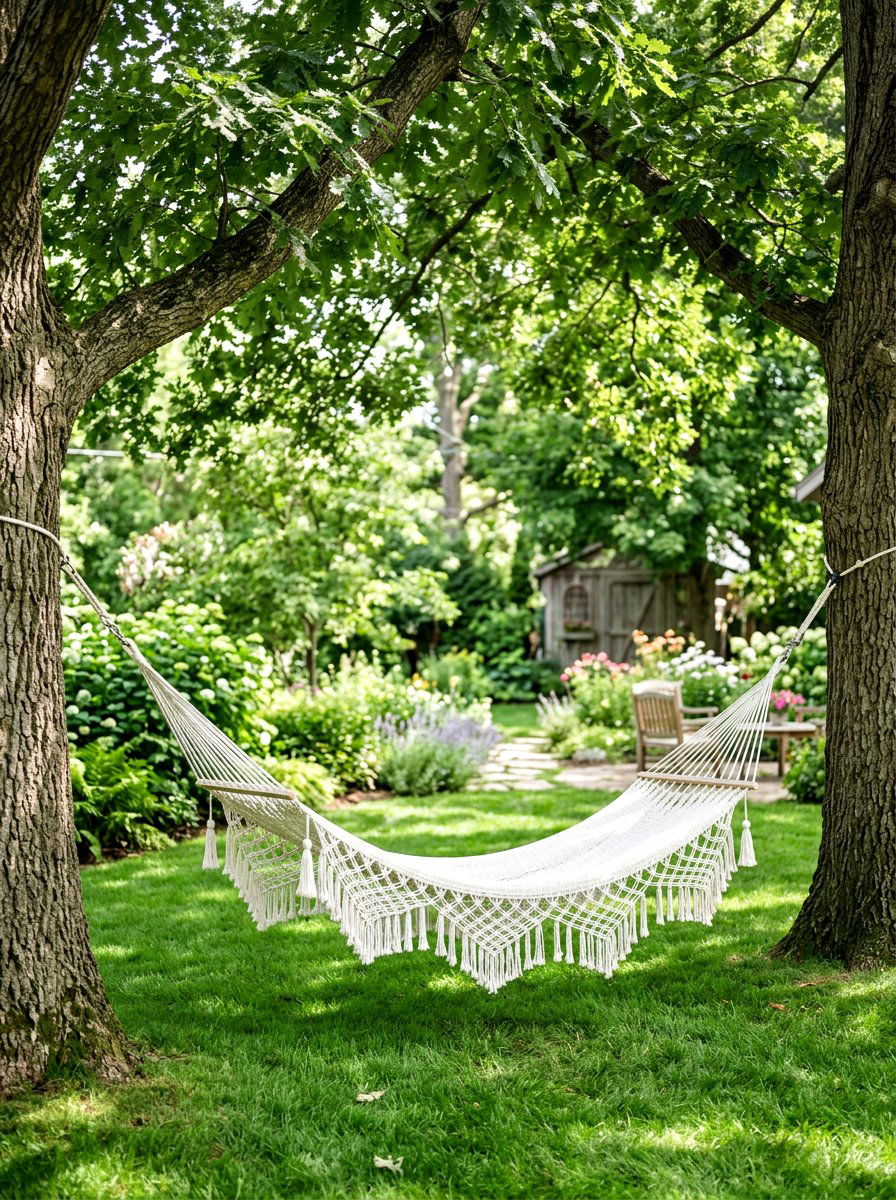 Outdoor Hammock - 30 bohemian patio decor ideas