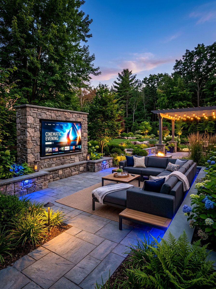 Outdoor Home Theater Lounge - 30 luxury patio lounge ideas