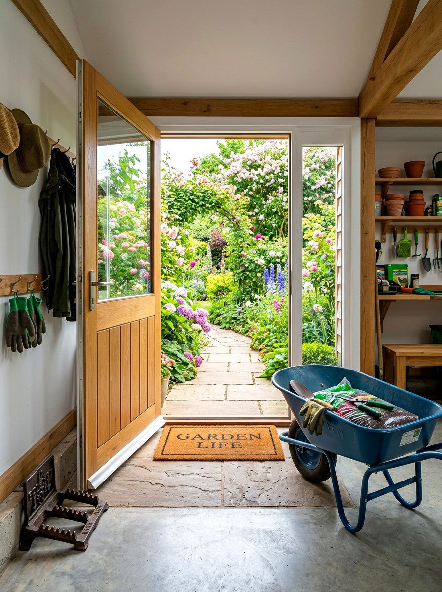 Outdoor Indoor Transition Station - 30 garage gardening station ideas