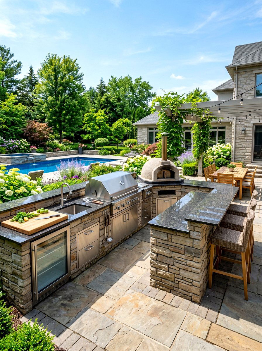 Outdoor Kitchen - 30 drought friendly backyard ideas