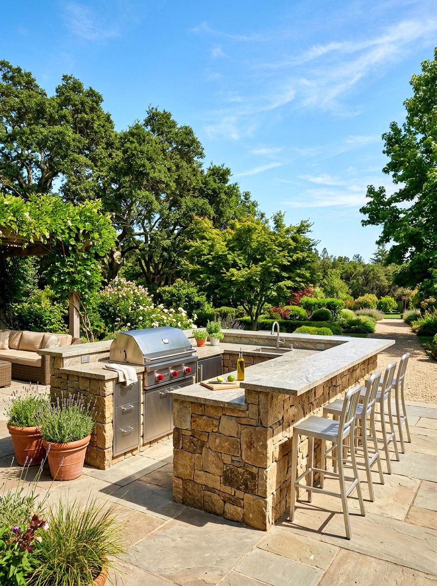 Outdoor Kitchen Bar - 30 cozy patio ideas