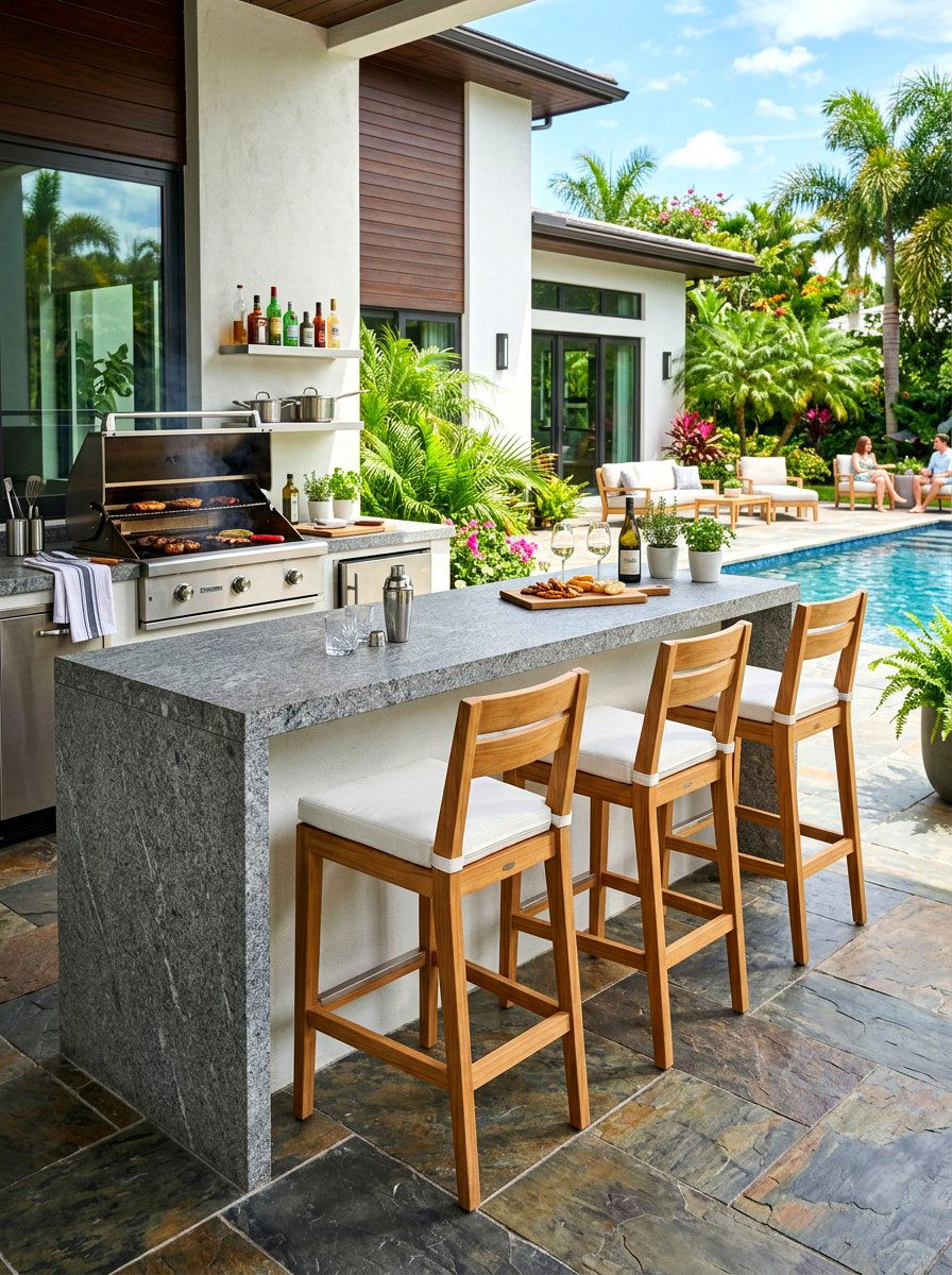 Outdoor Kitchen Bar Seating - 30 covered patio breakfast nook ideas