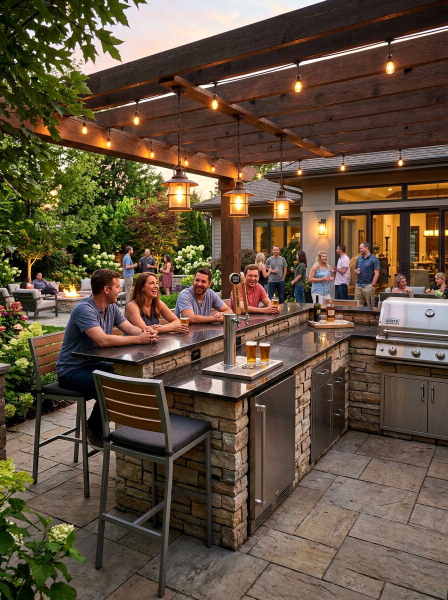 Outdoor Kitchen Bar - 30 bbq area ideas