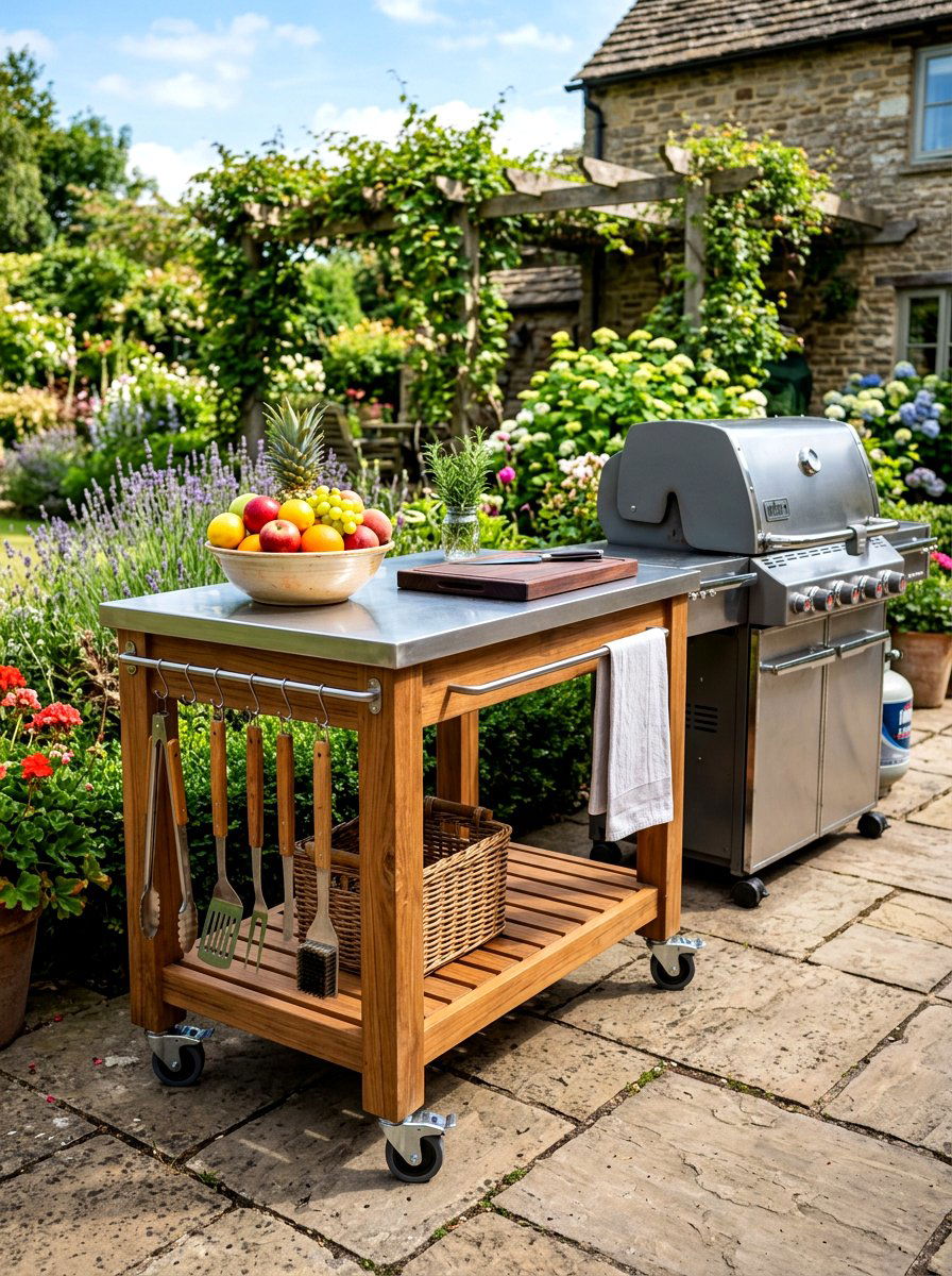 Outdoor Kitchen Cart - 30 budget patio ideas