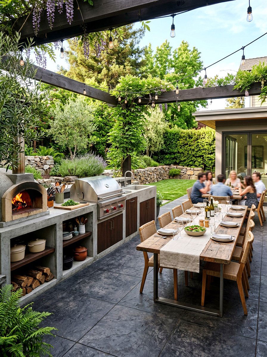 Outdoor Kitchen Concrete Patio - 30 concrete patio ideas