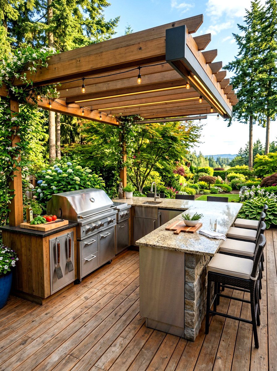 Outdoor Kitchen Deck - 30 detached deck ideas