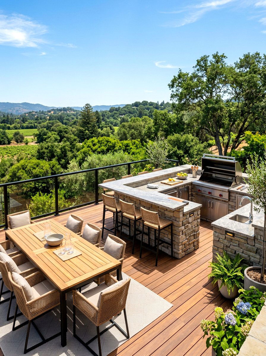 Outdoor Kitchen Deck - 30 modern deck ideas