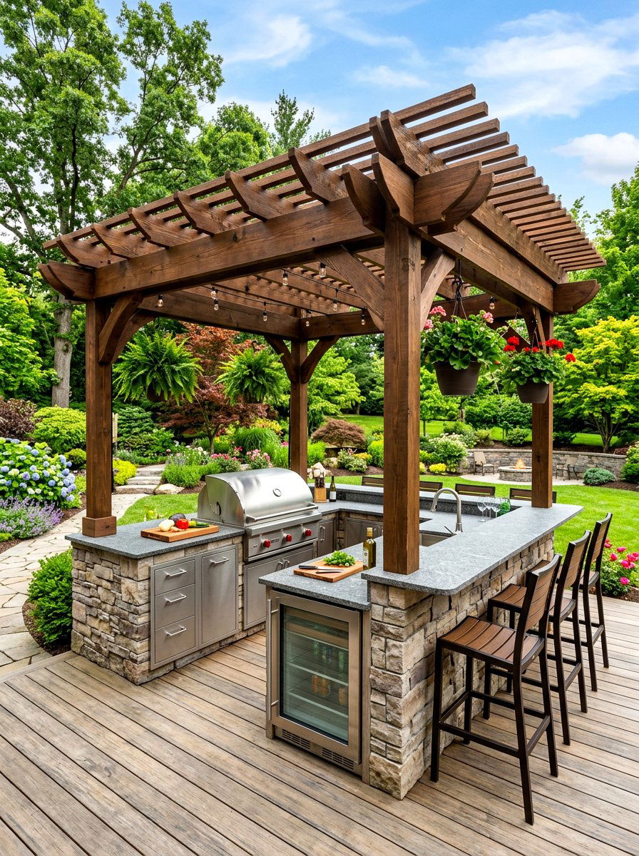 Outdoor Kitchen Deck Pergola - 30 deck pergola ideas