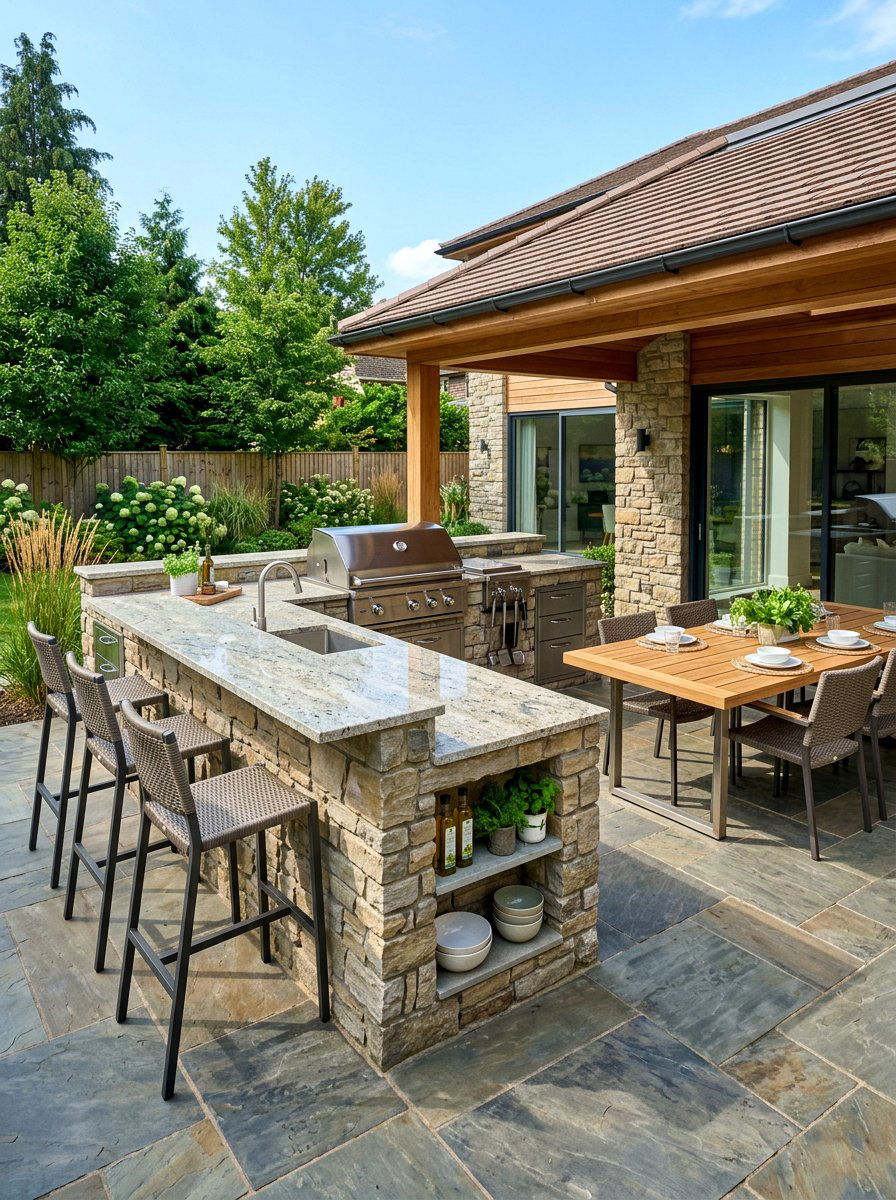 Outdoor Kitchen Extension - 30 outdoor dining area ideas