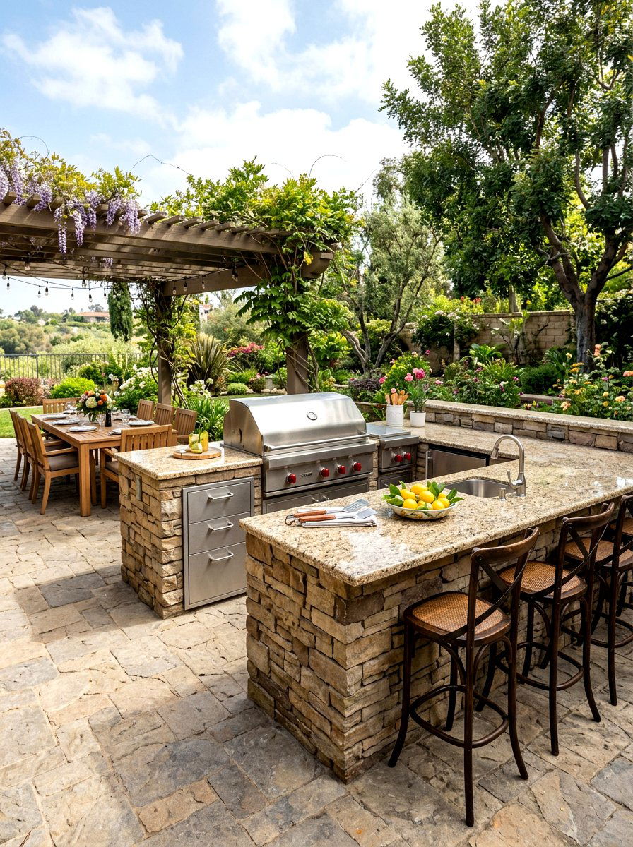 Outdoor Kitchen Grill Area - 30 summer patio hosting ideas