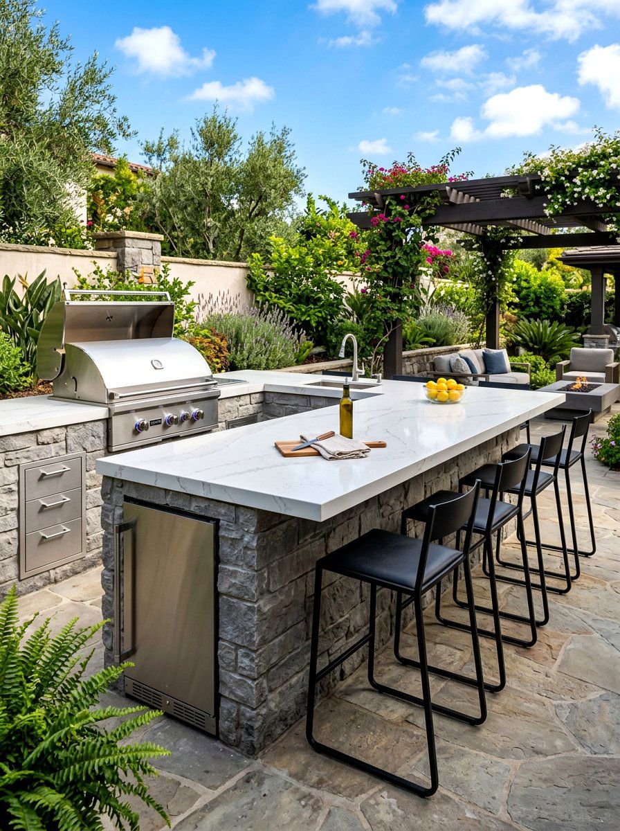 Outdoor Kitchen Island - 30 backyard patio ideas