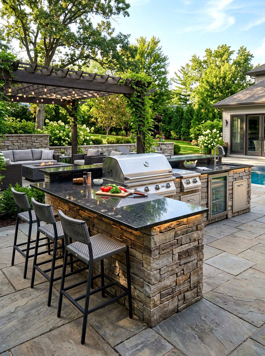 Outdoor Kitchen Island - 30 sunset hosting patio ideas
