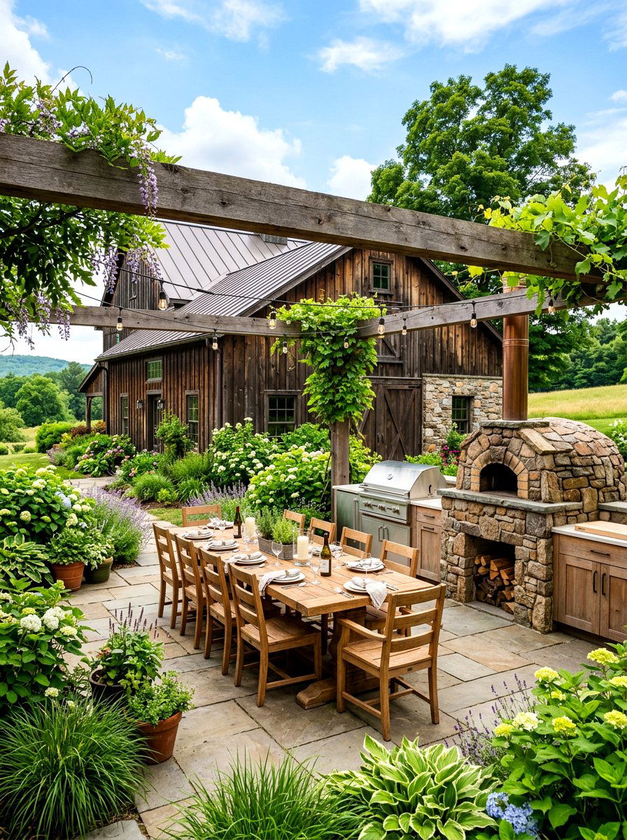 Outdoor Kitchen Patio - 30 barn style home ideas