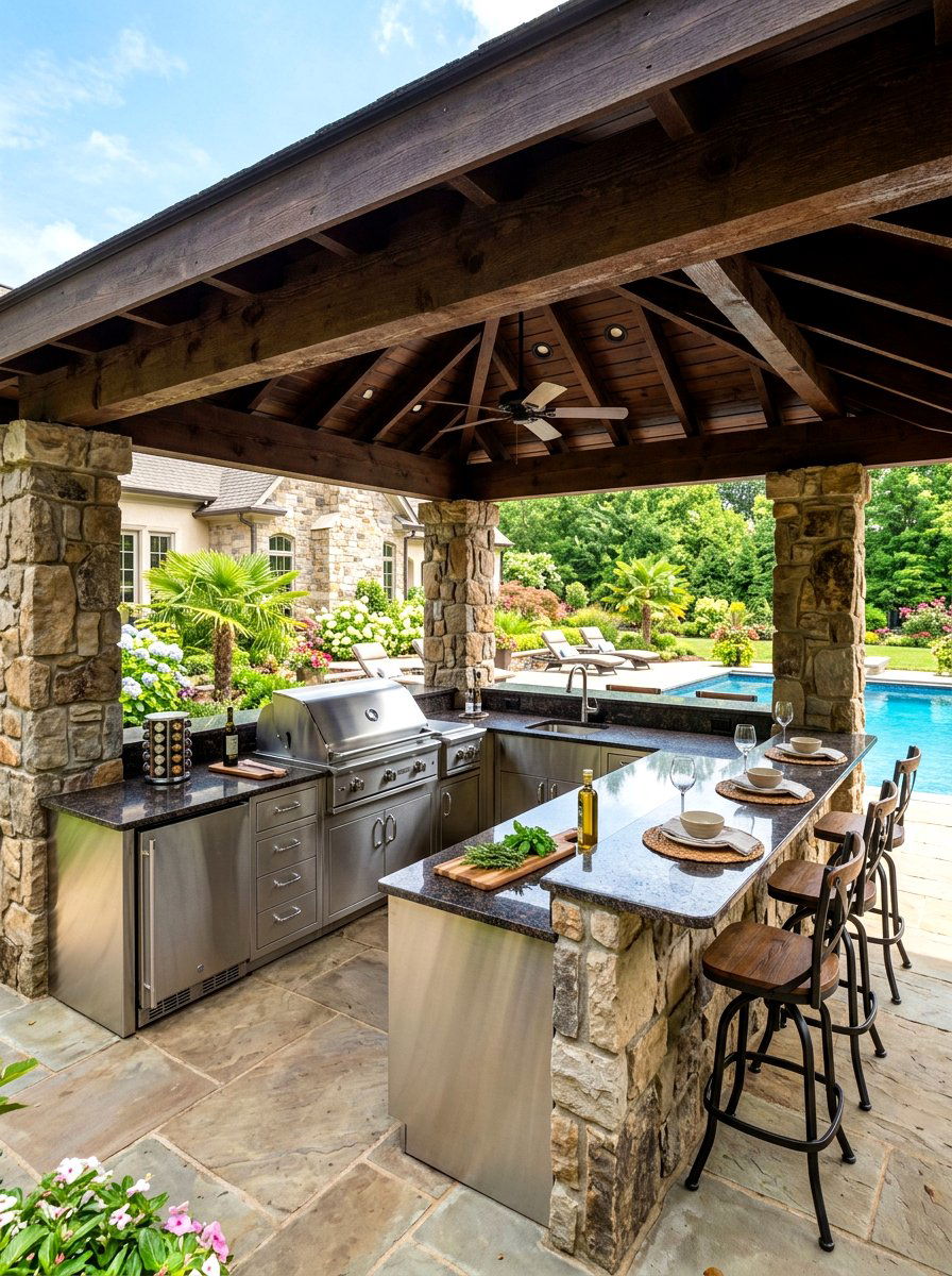 Outdoor Kitchen Pavilion - 30 porch pavilion ideas