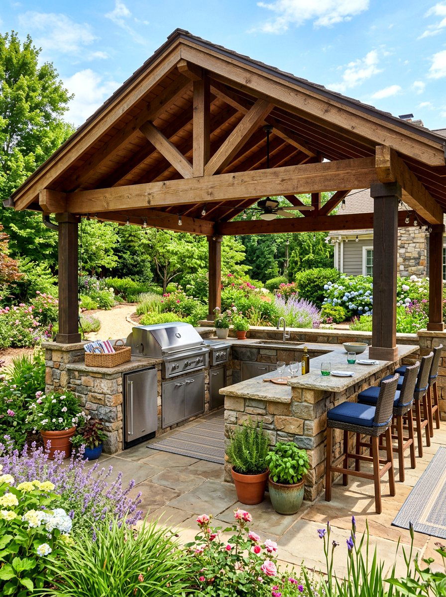 Outdoor Kitchen Pavilion - 30 rustic pavilion ideas