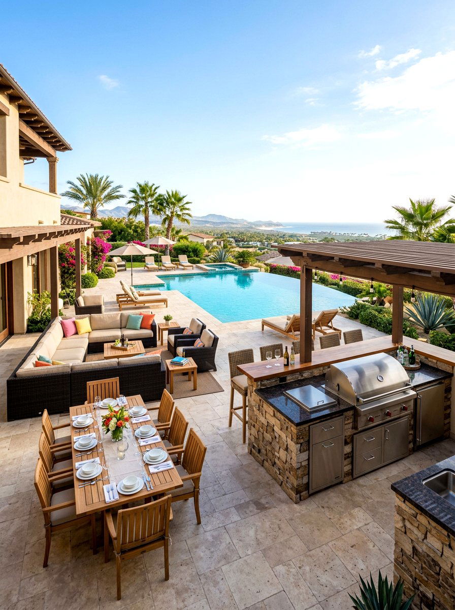 Outdoor Kitchen Poolside Lounge - 30 pool lounge patio ideas