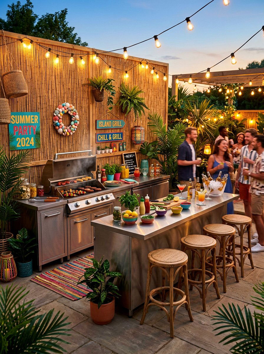 Outdoor Kitchen Screen Backdrop - 30 reed fence ideas