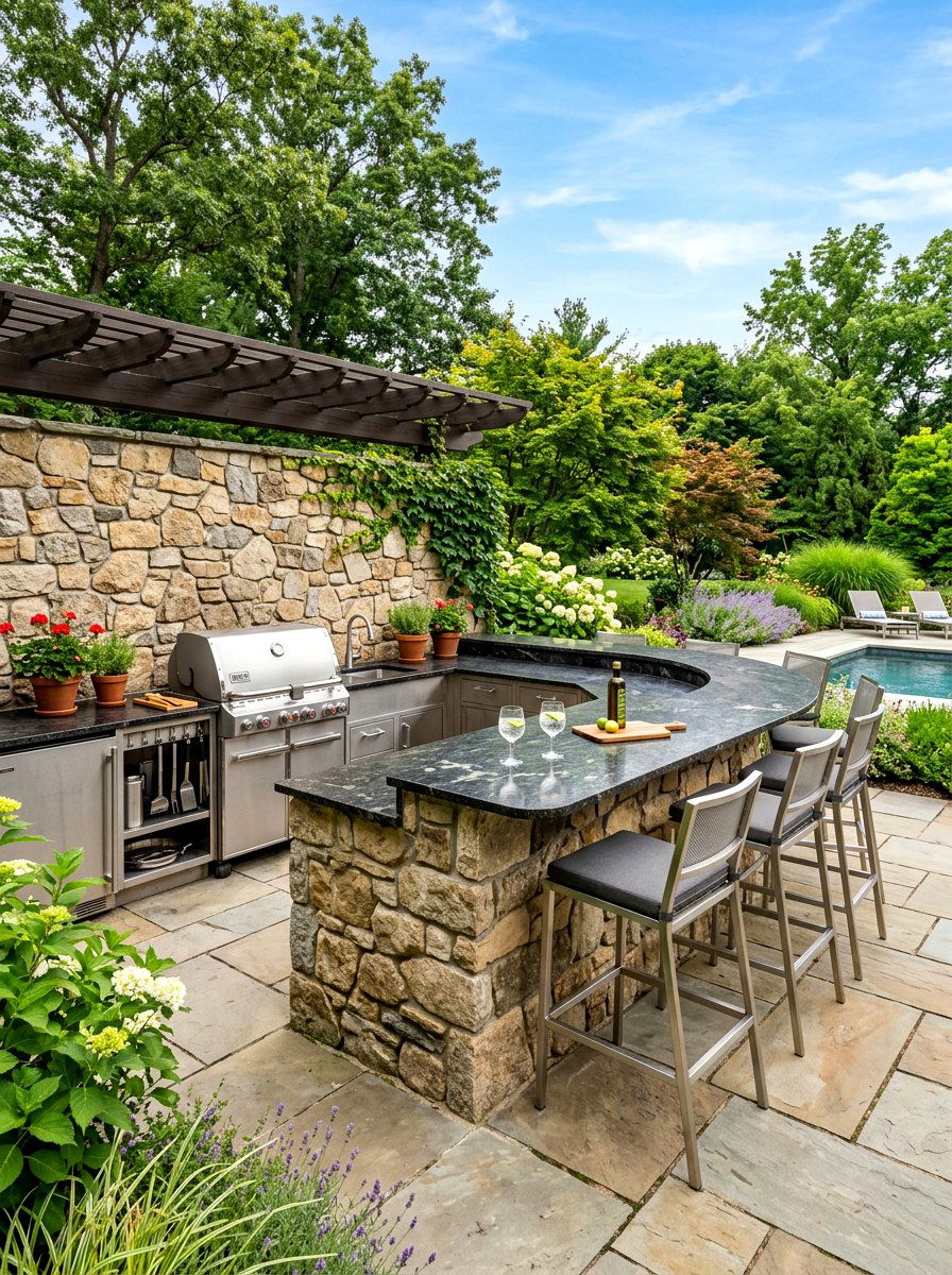 Outdoor Kitchen Seating - 30 exterior seating area ideas