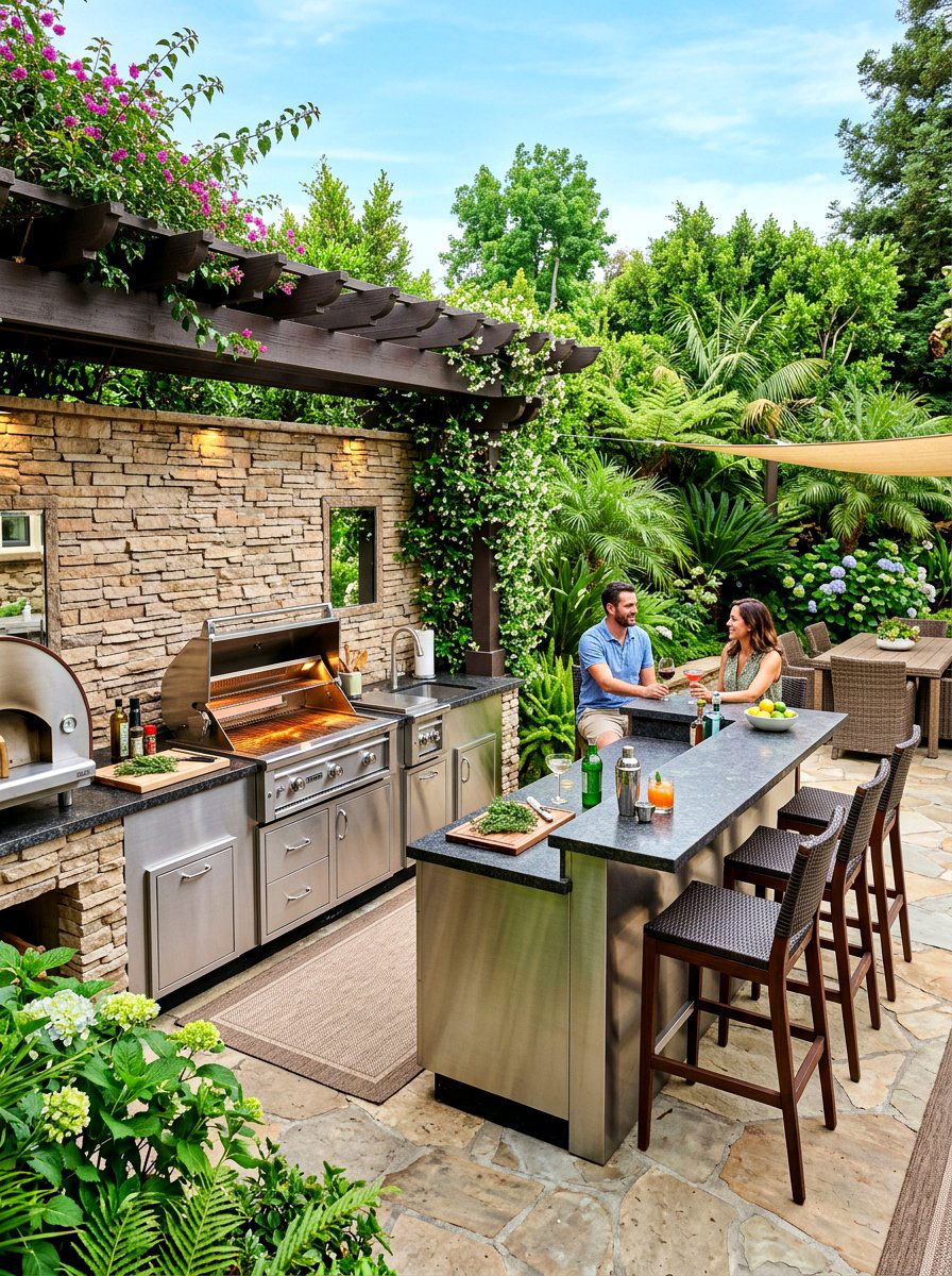 Outdoor Kitchen Setup - 30 backyard garden ideas