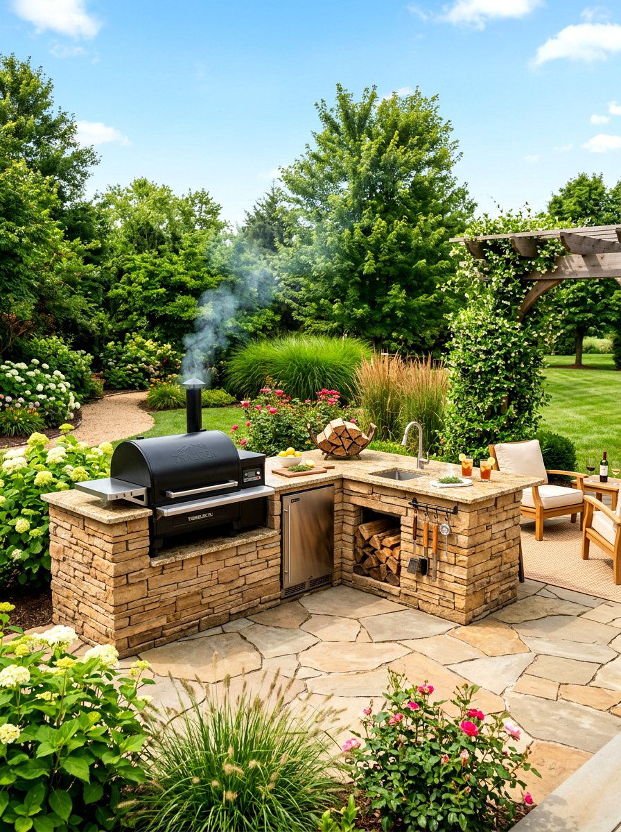 Outdoor Kitchen Smoker - 30 smoker patio corner ideas