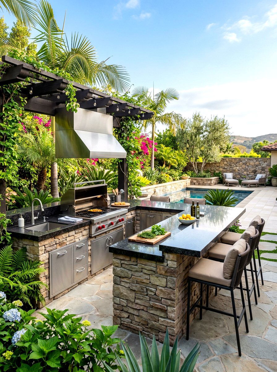 Outdoor Kitchen Station - 30 backyard hosting ideas