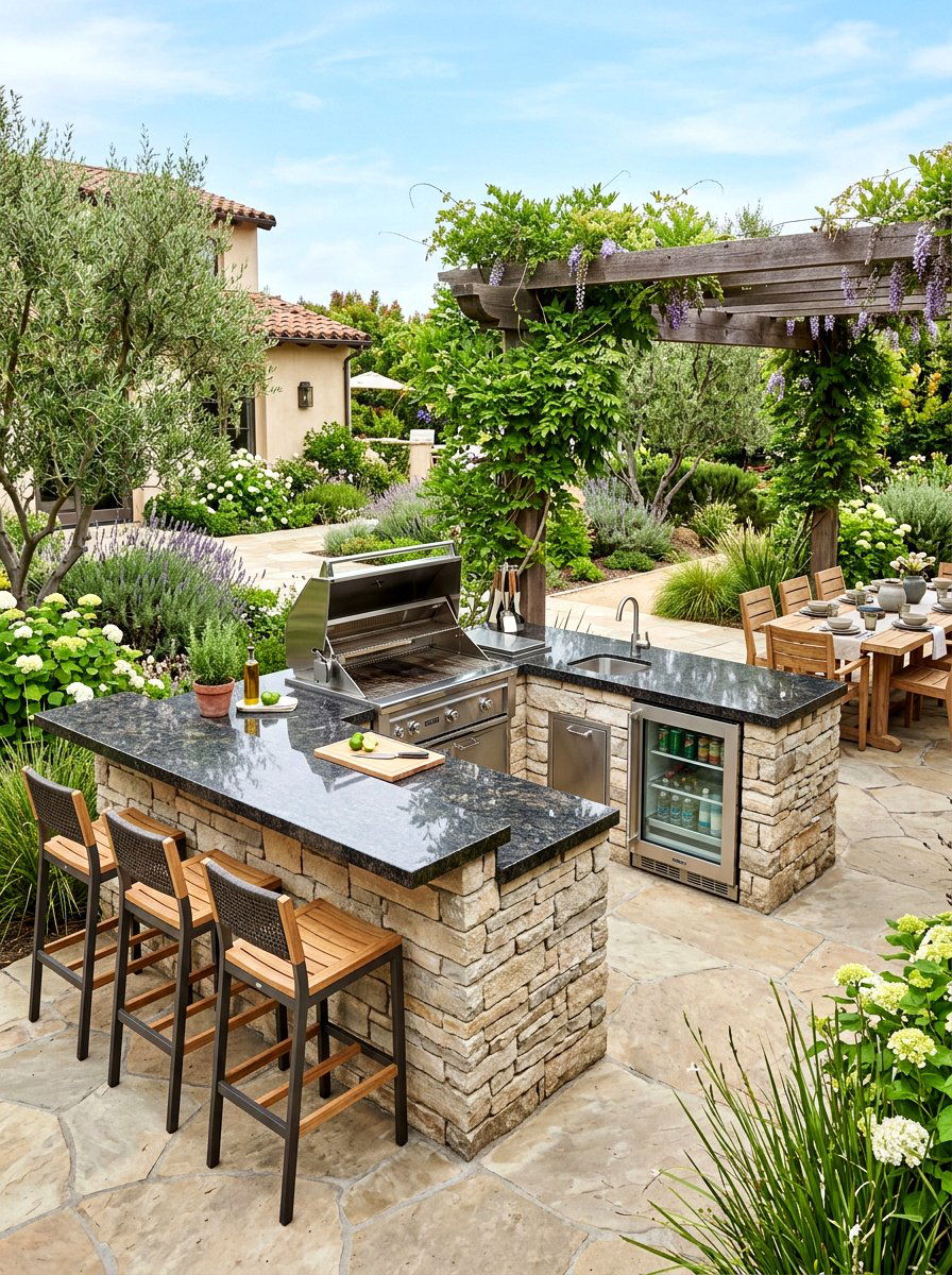 Outdoor Kitchen Station - 30 backyard zoning ideas