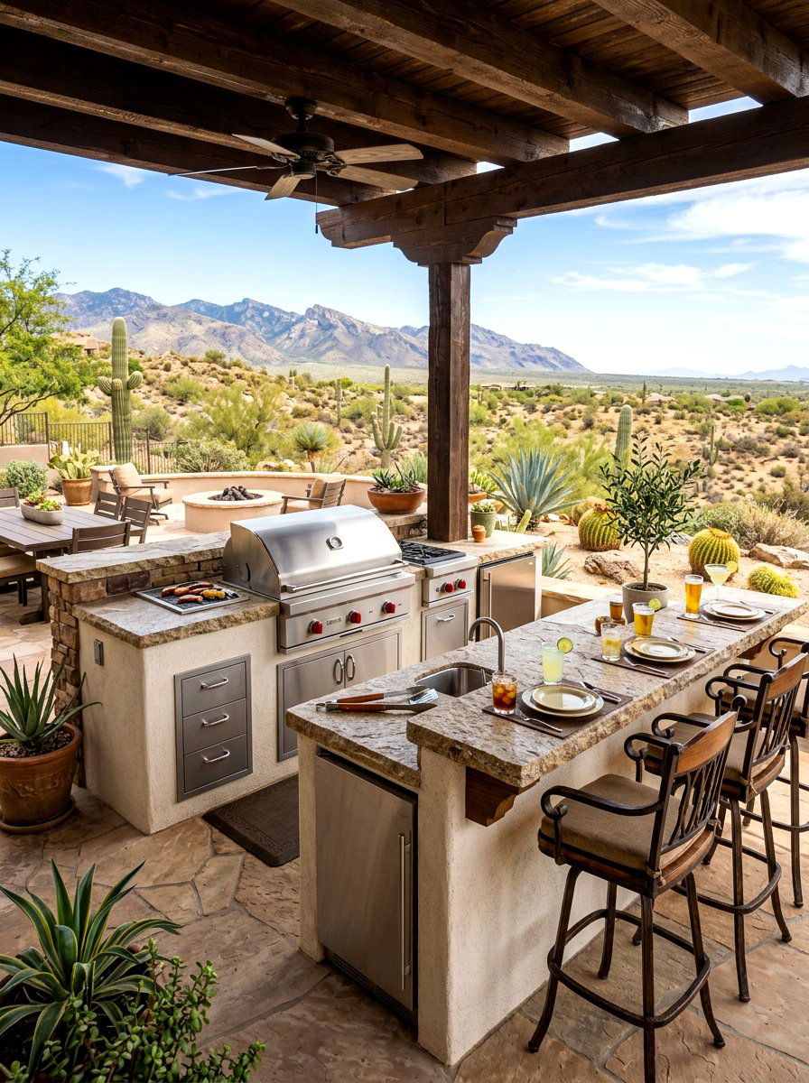 Outdoor Kitchen Station - 30 desert patio ideas