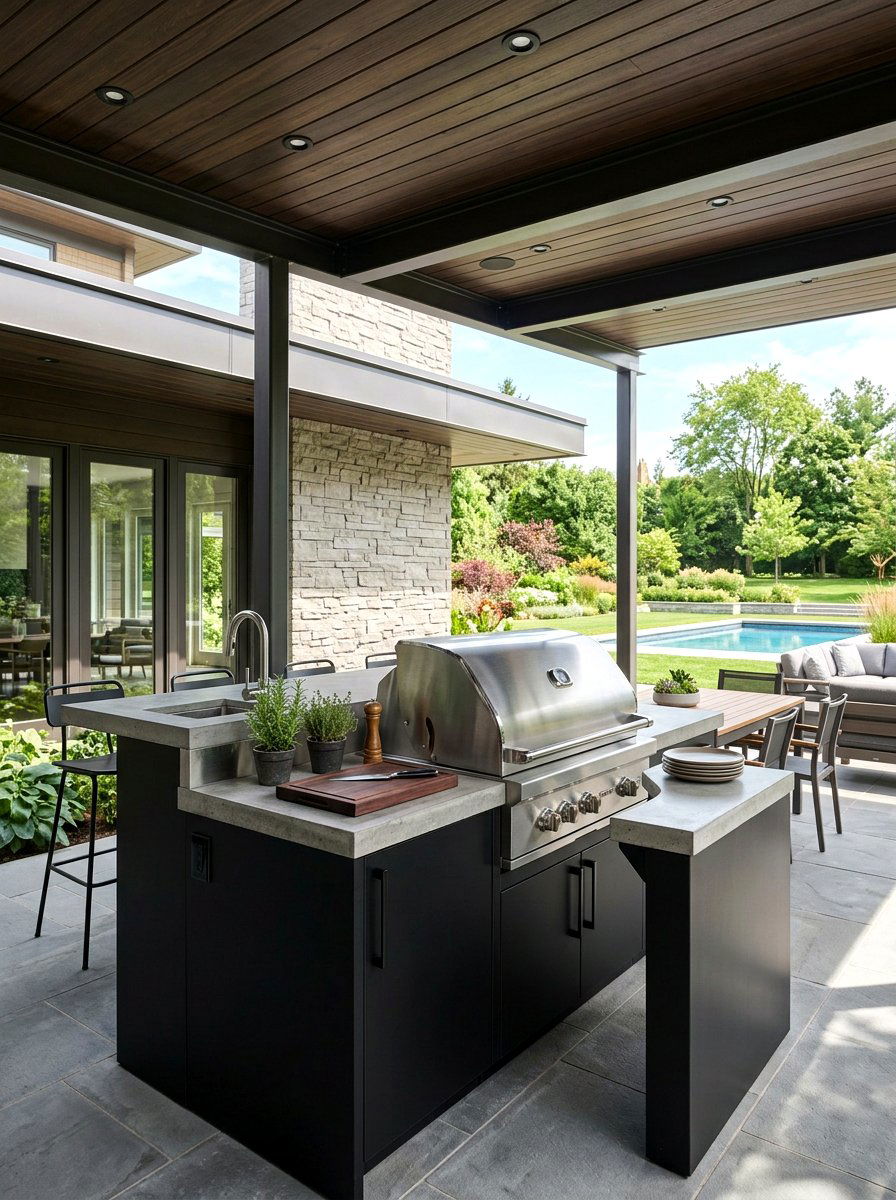 Outdoor Kitchen Station - 30 modern landscaping ideas